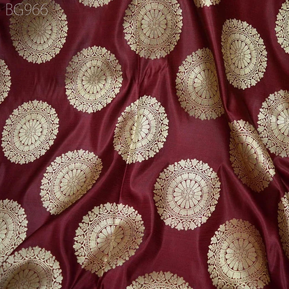Maroon Semi Brocade Weaven Fabric Pre Cut 1 Meter FAB99
