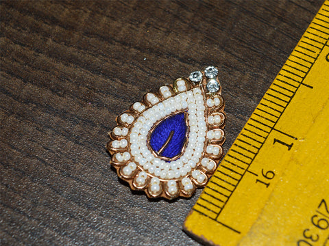 Indian Tear Drop Shape Golden Rhinestone Appliques