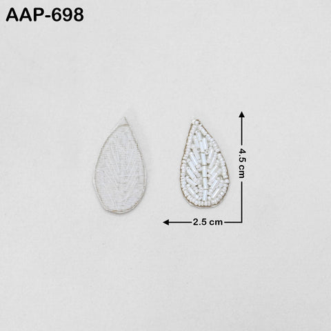 30 White Beaded Patch, Indian Appliques, Embroidery Sew on Patch Decorative Denim Patches DIY Dress Applique Embroidery Hand-crafted Sewing