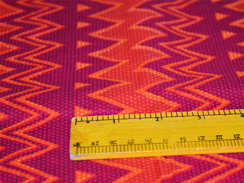 Zigzag Screen Printed Indian Pure Soft Cotton Fabric By The Yard Summer Dresses Tunics Quilting Sewing Crafting Baby Nursery Cribs Pillow Curtains Home Decor Fabric