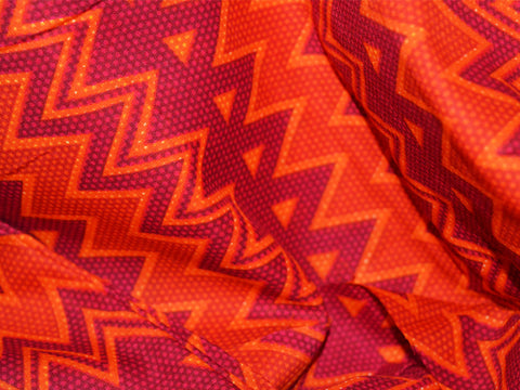 Zigzag Screen Printed Indian Pure Soft Cotton Fabric By The Yard Summer Dresses Tunics Quilting Sewing Crafting Baby Nursery Cribs Pillow Curtains Home Decor Fabric