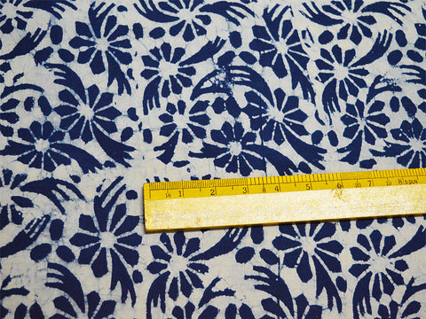 Indigo blue indigo cotton vegetable dyed hand block printed cotton block printed fabric sold by the yard kids for dress making summer dresses crafting drapes curtains fabric