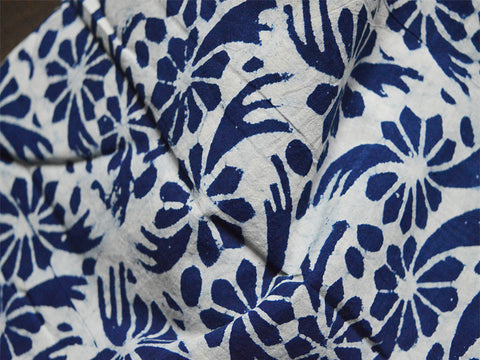 Indigo blue indigo cotton vegetable dyed hand block printed cotton block printed fabric sold by the yard kids for dress making summer dresses crafting drapes curtains fabric