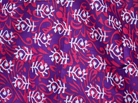 1.5 Meter Purple color Quilting Indian Hand Block Printed Soft Cotton Fabric Costumes Summer Dresses for kids Sewing Crafting fabric