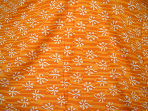 Indian Orange Hand Block Printed Soft Fabric by the Yard Summer Dresses Pure Cotton Quilting Sewing Crafting Drapery Apparel Baby Nursery