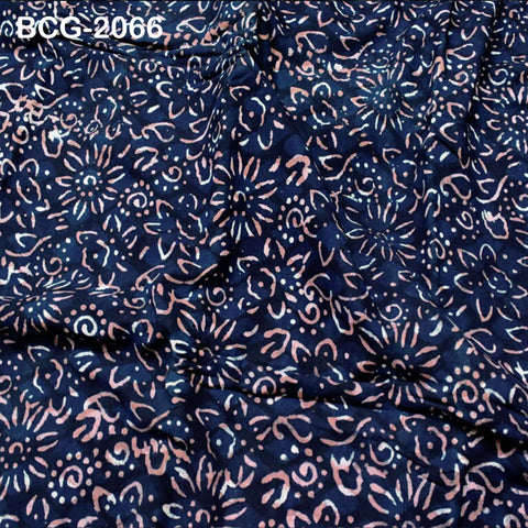 Indian Hand Stamped Indigo Blue Quilting Cotton Fabric Sold by Yard Sewing Crafting Curtains Summer Women Girls Dresses Apparel Table Cloth