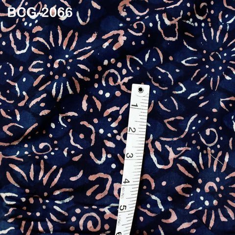 Indian Hand Stamped Indigo Blue Quilting Cotton Fabric Sold by Yard Sewing Crafting Curtains Summer Women Girls Dresses Apparel Table Cloth