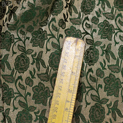 Green costume brocade Indian art blended silk banarasi fabric by the yard wedding dress cushion covers home décor table runner sewing crafting jacquard fabric