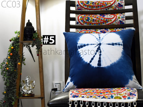 Handcrafted Tie Dye Cushion Cover 16"x16" Shibori Handmade Cushion Covers Indian Decorative Boho Home Decor Pillow Cover Housewarming Gift