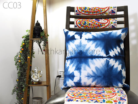 Handcrafted Tie Dye Cushion Cover 16"x16" Shibori Handmade Cushion Covers Indian Decorative Boho Home Decor Pillow Cover Housewarming Gift