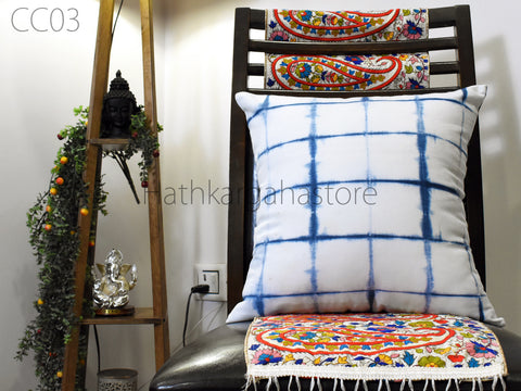 Handcrafted Tie Dye Cushion Cover 16"x16" Shibori Handmade Cushion Covers Indian Decorative Boho Home Decor Pillow Cover Housewarming Gift