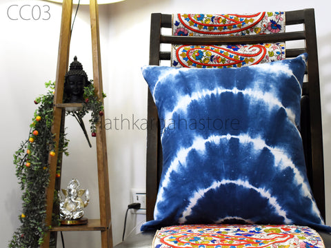 Handcrafted Tie Dye Cushion Cover 16"x16" Shibori Handmade Cushion Covers Indian Decorative Boho Home Decor Pillow Cover Housewarming Gift