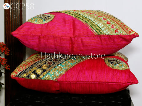 2 Pc Colorful Decorative Patchwork Pillowcase Bohemian Cushion Cover with Table Runner Indian Hippie Cushion Throw Pillow Covers  Boho Decor
