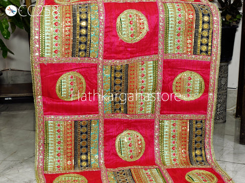 2 Pc Colorful Decorative Patchwork Pillowcase Bohemian Cushion Cover with Table Runner Indian Hippie Cushion Throw Pillow Covers  Boho Decor