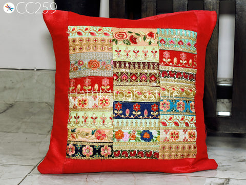 2 Pc Bohemian Pillowcase with Table Runner Indian Hippie Cushion Throw Cushion Covers Colorful Decorative Patchwork Pillowcase Boho Decor
