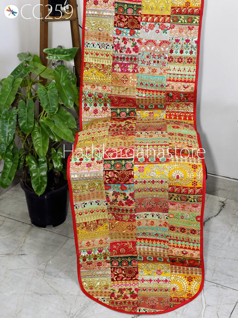 2 Pc Bohemian Pillowcase with Table Runner Indian Hippie Cushion Throw Cushion Covers Colorful Decorative Patchwork Pillowcase Boho Decor