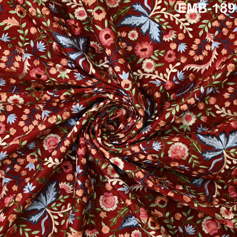 Embroidered by the yard Fabric Sewing DIY Crafting Fabric Costumes Dolls Bags Cushion Covers Table Runners