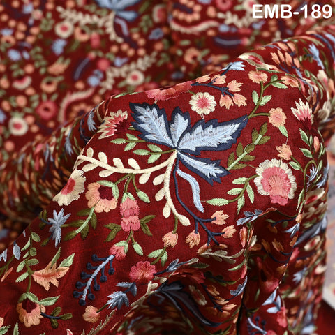 Embroidered by the yard Fabric Sewing DIY Crafting Fabric Costumes Dolls Bags Cushion Covers Table Runners