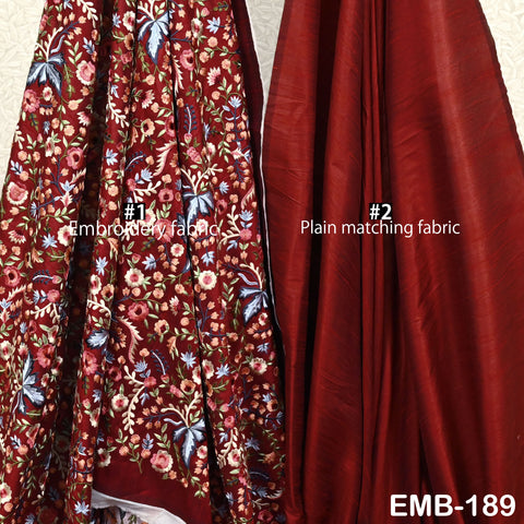 Embroidered by the yard Fabric Sewing DIY Crafting Fabric Costumes Dolls Bags Cushion Covers Table Runners