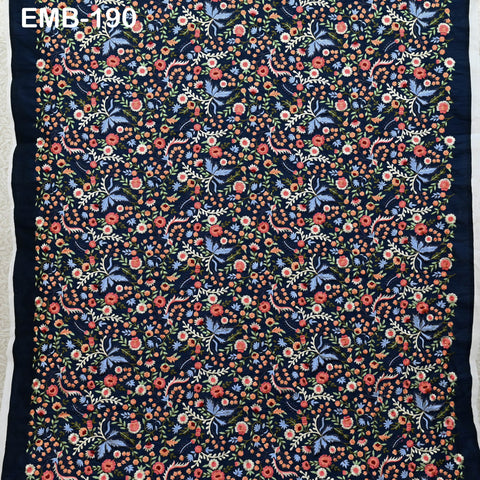 Indian Embroidered by the yard Fabric Sewing DIY Crafting Embroidery Wedding Dresses Fabric Costumes Dolls Bags Cushion Covers Table Runners
