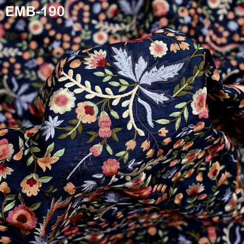 Indian Embroidered by the yard Fabric Sewing DIY Crafting Embroidery Wedding Dresses Fabric Costumes Dolls Bags Cushion Covers Table Runners