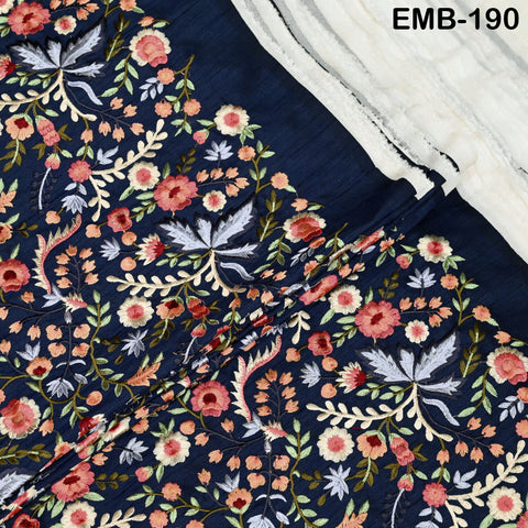 Indian Embroidered by the yard Fabric Sewing DIY Crafting Embroidery Wedding Dresses Fabric Costumes Dolls Bags Cushion Covers Table Runners