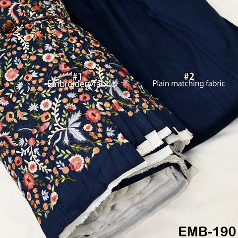 Indian Embroidered by the yard Fabric Sewing DIY Crafting Embroidery Wedding Dresses Fabric Costumes Dolls Bags Cushion Covers Table Runners