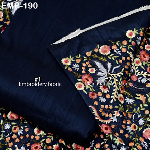 Indian Embroidered by the yard Fabric Sewing DIY Crafting Embroidery Wedding Dresses Fabric Costumes Dolls Bags Cushion Covers Table Runners