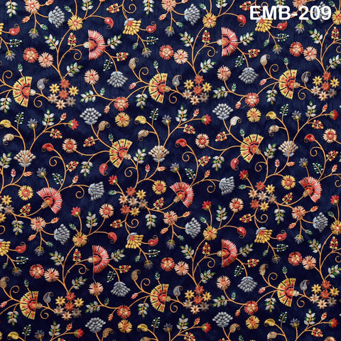 Indian Embroidered Fabric Sewing DIY Crafting Embroidery Wedding Dresses By The Yard Fabric Costumes Dolls Bags Cushion Covers Table Runners
