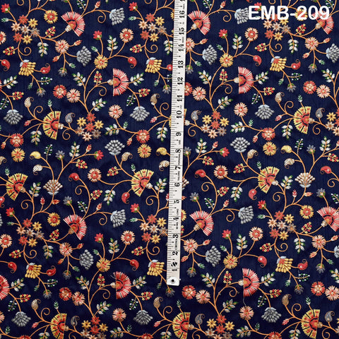 Indian Embroidered Fabric Sewing DIY Crafting Embroidery Wedding Dresses By The Yard Fabric Costumes Dolls Bags Cushion Covers Table Runners