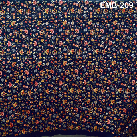 Indian Embroidered Fabric Sewing DIY Crafting Embroidery Wedding Dresses By The Yard Fabric Costumes Dolls Bags Cushion Covers Table Runners