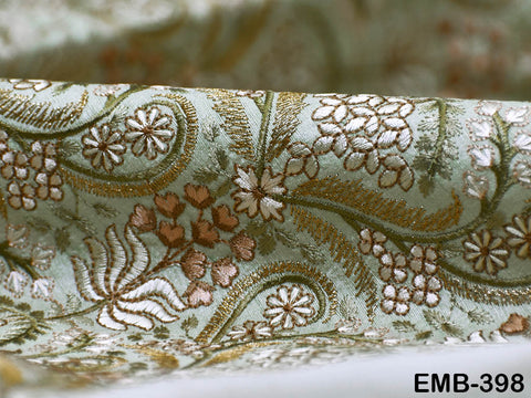 Indian Embroidered Fabric by the yard Sewing DIY Crafting Embroidery Wedding Dress Costumes Dolls Bags Cushion Covers Table Runners Blouses