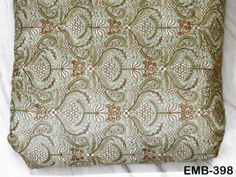 Indian Embroidered Fabric by the yard Sewing DIY Crafting Embroidery Wedding Dress Costumes Dolls Bags Cushion Covers Table Runners Blouses