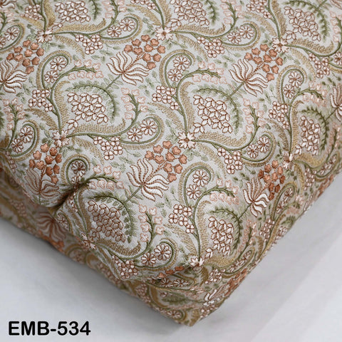 Indian Embroidered Fabric by the yard Sewing DIY Crafting Embroidery Wedding Dress Costumes Dolls Bags Cushion Covers Table Runners Blouses