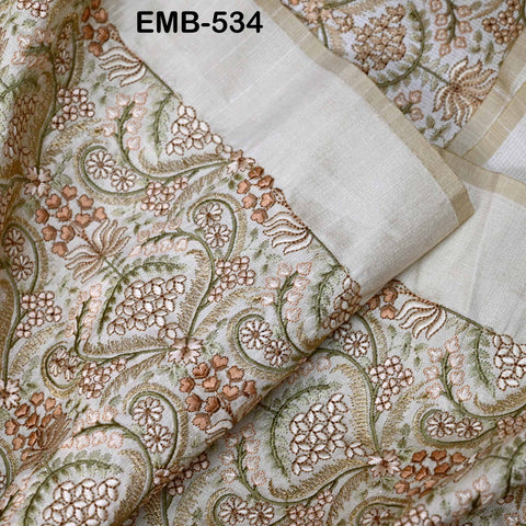 Indian Embroidered Fabric by the yard Sewing DIY Crafting Embroidery Wedding Dress Costumes Dolls Bags Cushion Covers Table Runners Blouses