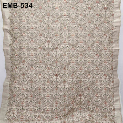 Indian Embroidered Fabric by the yard Sewing DIY Crafting Embroidery Wedding Dress Costumes Dolls Bags Cushion Covers Table Runners Blouses