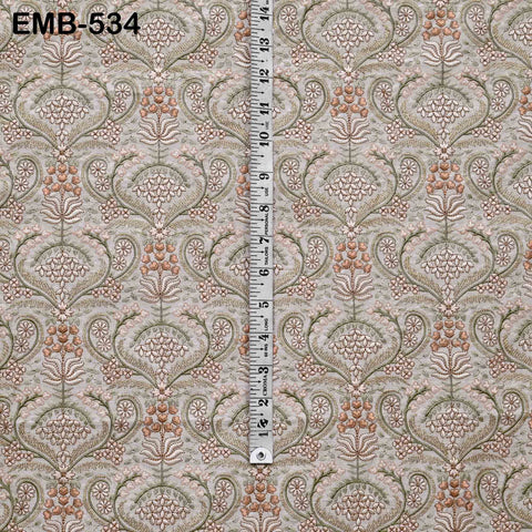 Indian Embroidered Fabric by the yard Sewing DIY Crafting Embroidery Wedding Dress Costumes Dolls Bags Cushion Covers Table Runners Blouses