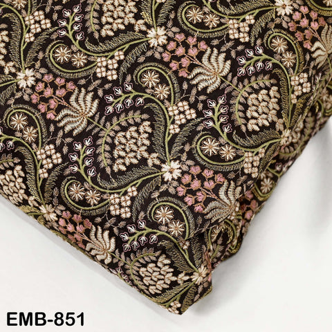 Tissu de broderie indienne au mètre Tissu brodé pour costumes de mariage Réticules Régence Sacs à main victoriens Journaux de bord Marie-Antoinette