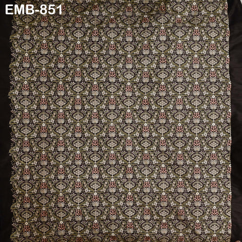 Tissu de broderie indienne au mètre Tissu brodé pour costumes de mariage Réticules Régence Sacs à main victoriens Journaux de bord Marie-Antoinette
