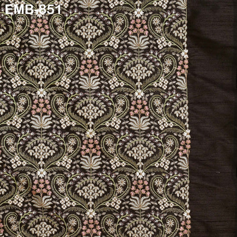 Tissu de broderie indienne au mètre Tissu brodé pour costumes de mariage Réticules Régence Sacs à main victoriens Journaux de bord Marie-Antoinette