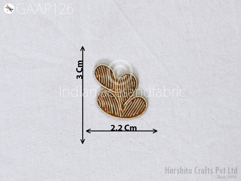 50 Pc Handmade Zardozi Appliques Patches Flower Indian Sewing Wedding Dresses Handcrafted Beaded Patches DIY Crafting Supply Embellishments
