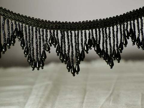 Indian Beaded Fringes Trim by the Yard Embellished Costume tape home decoration Wedding Dress Ribbon Bridal Belt Sashes Decorative Dupatta Crafting Sewing Border garment accessories
