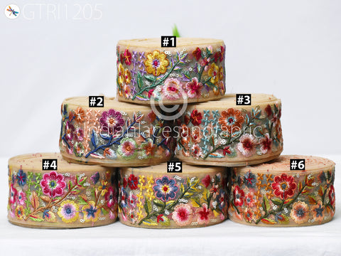 Embroidered Fabric Trim By 3 Yard Cushions DIY Crafting Sari Border Indian Wedding Saree Sewing Blouse Embroidery Dress Embellishment Ribbon