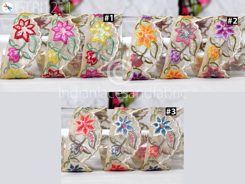 Indian Scallop Edge Embroidery Trim By 3 Yard Embroidered Saree Ribbon Cushions Cover Sewing Crafting Tape Curtains Headbands Sari Border