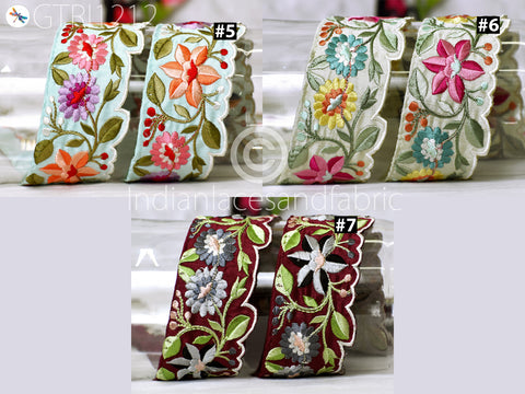 Indian Scallop Edge Embroidery Trim By 3 Yard Embroidered Saree Ribbon Cushions Cover Sewing Crafting Tape Curtains Headbands Sari Border