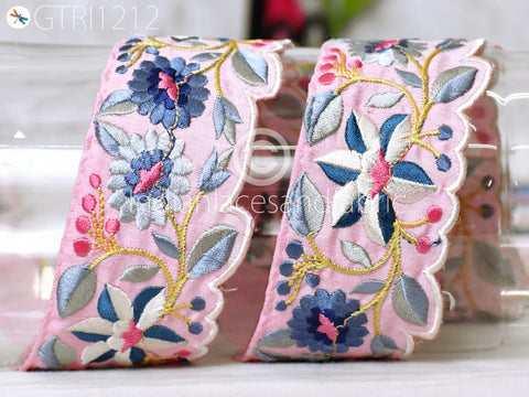 Indian Scallop Edge Embroidery Trim By 3 Yard Embroidered Saree Ribbon Cushions Cover Sewing Crafting Tape Curtains Headbands Sari Border