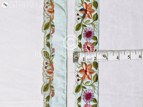 Indian Scallop Edge Embroidery Trim By 3 Yard Embroidered Saree Ribbon Cushions Cover Sewing Crafting Tape Curtains Headbands Sari Border