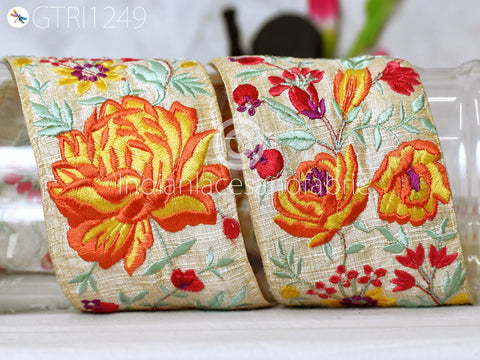 Indian Embroidered Trim by 3 yard Drapery Hats Bag Saree Trimming Decorative hat Making Ribbon Crafting Sewing Sari Borders Embellishments Home Décor Tape