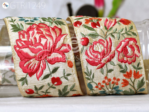 Indian Embroidered Trim by 3 yard Drapery Hats Bag Saree Trimming Decorative hat Making Ribbon Crafting Sewing Sari Borders Embellishments Home Décor Tape