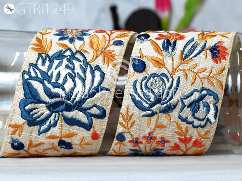Indian Embroidered Trim by 3 yard Drapery Hats Bag Saree Trimming Decorative hat Making Ribbon Crafting Sewing Sari Borders Embellishments Home Décor Tape